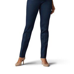 Lee Sculpting Slim Pull-On Twill‎ Pants Navy Houndstooth